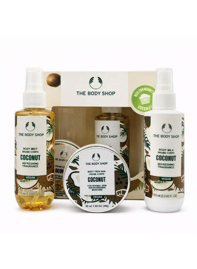 The Body Shop Coconut Body Care Gift Set – Body Mist, Body Milk & Body Cream - Image 1